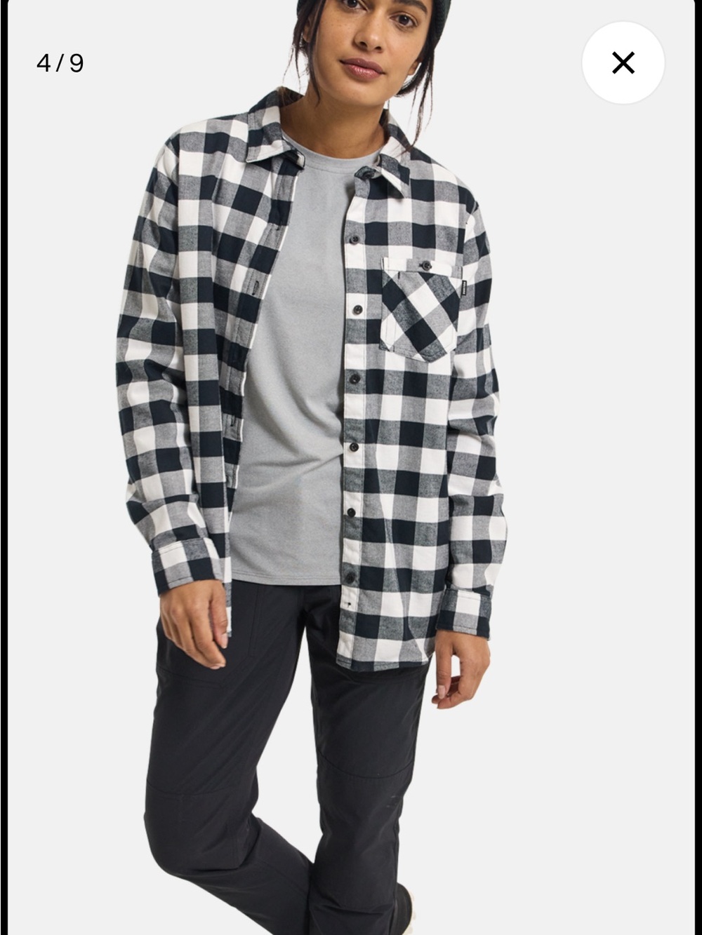 Burton Black and White Check Button-Down Shirt